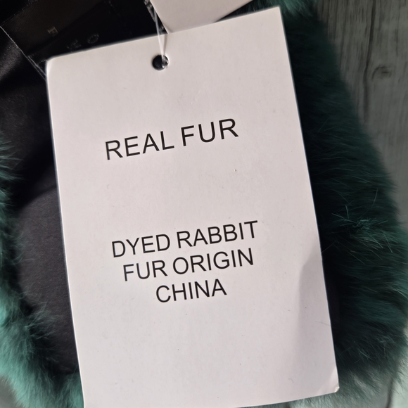 Adrienne Landau Emerald Green Real Rabbit Fur Scarf – NWT - Picture 5 of 7